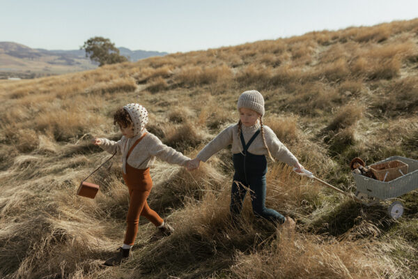 Wollstrumpfhose ohne Fuss mit Hosenträgern "Wooly Footless Tights - Ginger" – Bild 5