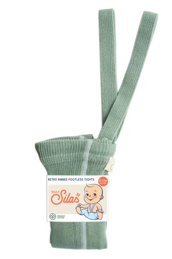 Strumpfhose ohne Fuss mit Hosenträgern "Footless Cotton Tight - Matcha Oat Latte"