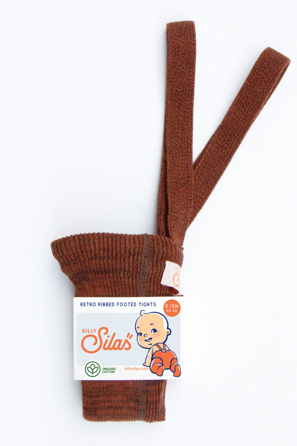 Strumpfhose mit Fuss und Hosenträgern "Footed Cotton Tights - Spicy Chai"